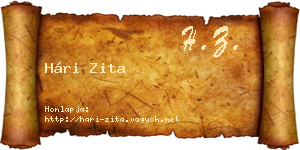 Hári Zita névjegykártya